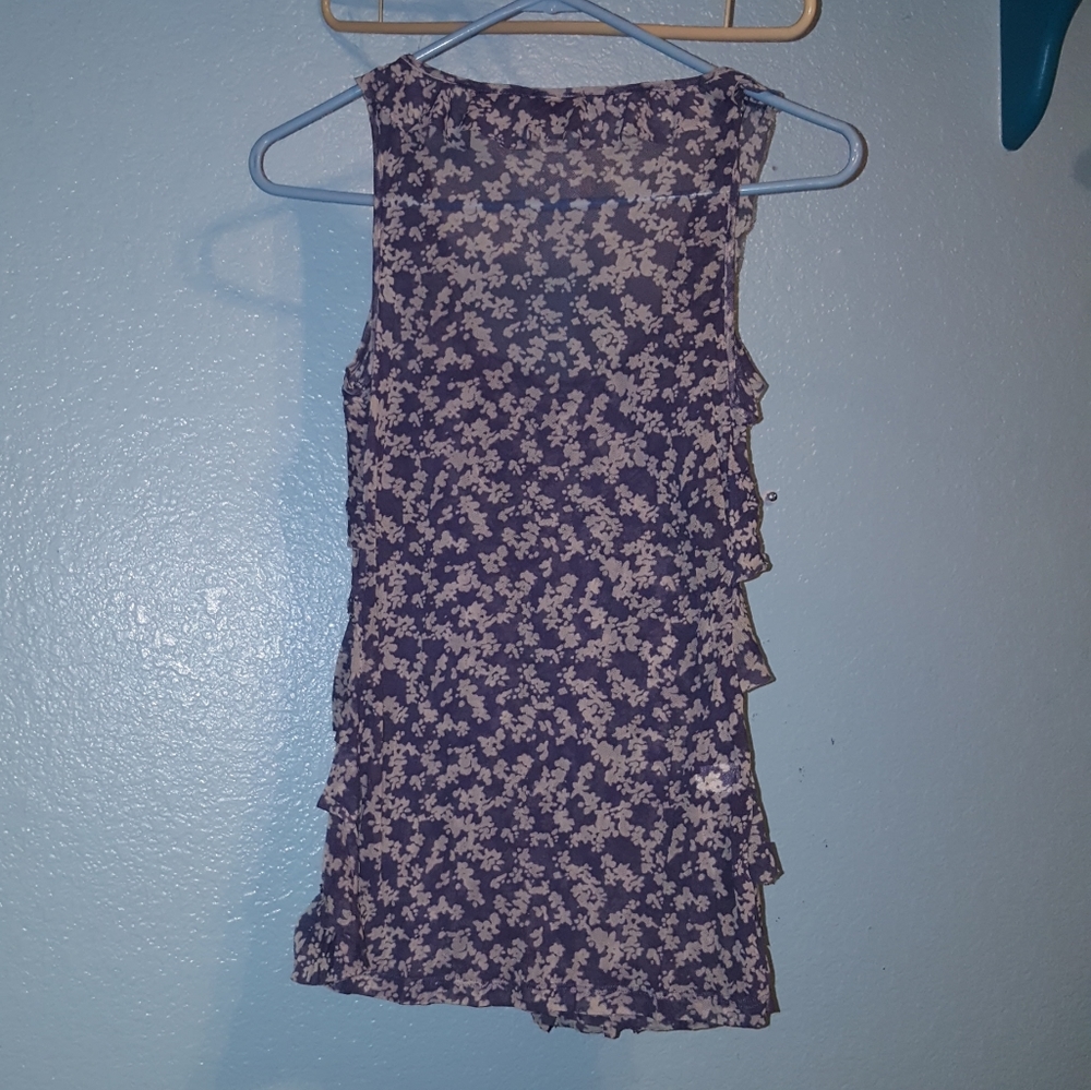 EXPRESS Sheer Floral Ruffle Tank - Picture 2 of 3